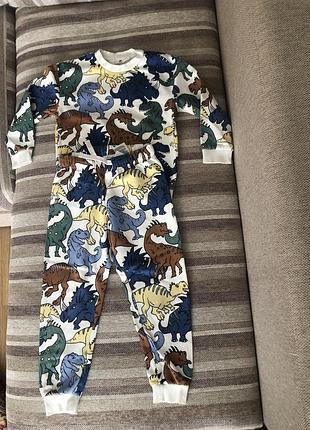 Костюм для хлопчиків h&m теплий з динозаврами на 4-6 роки