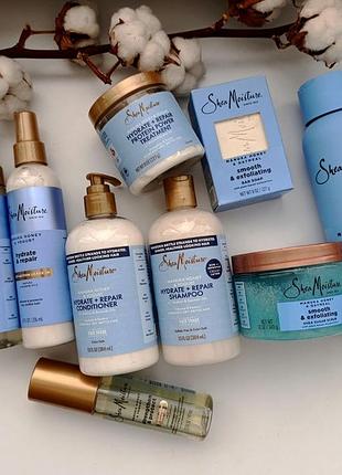Shea moisture, manuka honey & yogurt, шампунь, кондиціонер, маска і спрей