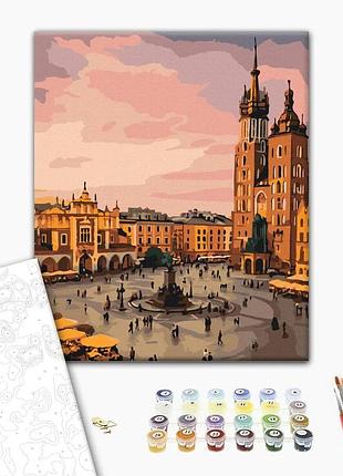 Картина за номерами "серце кракова при заході сонця" bs54544l 48×60 см