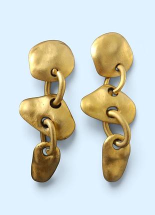 Сережки для жінок erwin pearl вінтажні modernist matte gold tone
