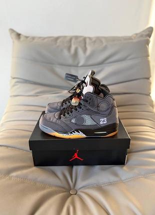Кроссовки женские и мужские найк nike air jordan 5 retro off-white