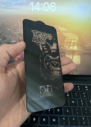 Захисне скло gorilla glass для iphone 7/8 plus з чорною рамкою