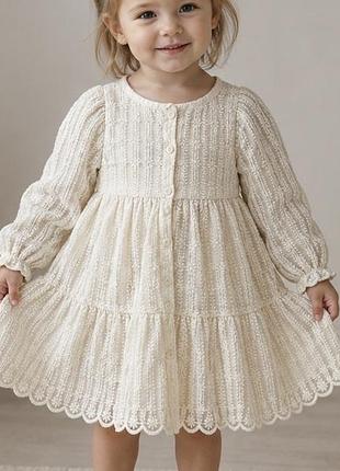 Сукня для дівчинки мереживна молочна zara