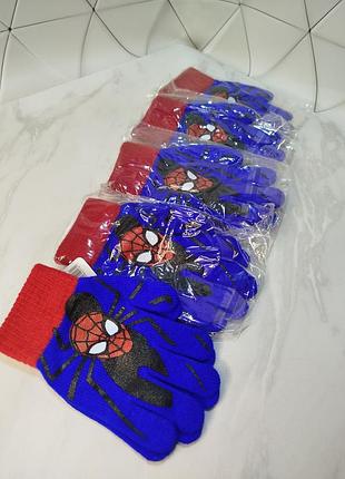 Рукавички spider-man людина-павук для хлопчика 5 6 7 років, одинарні осінні демісезонні рукавички перчатки пальчата дитячі