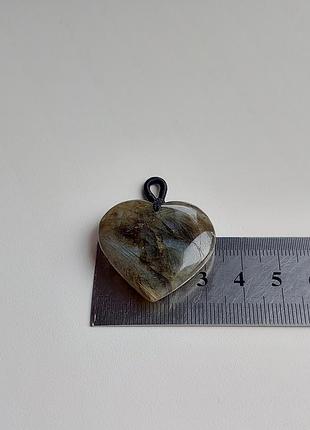 Кулон серце з лабрадориту 7