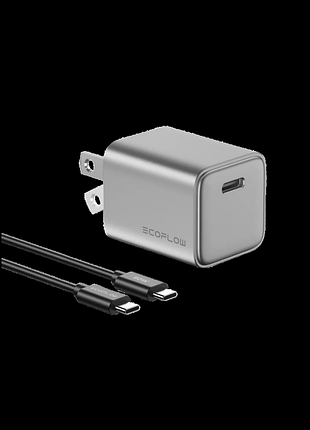 Зарядний пристрій ecoflow rapid 20w gan + кабель type-c 60w
