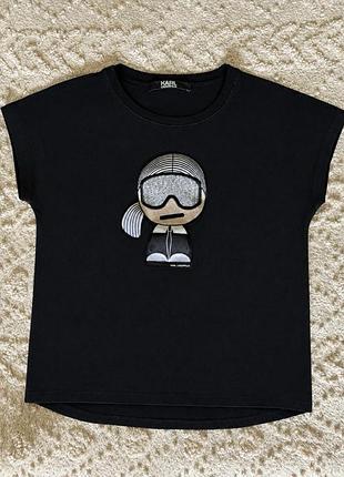 Футболка жіноча karl lagerfeld чорна з аплікацією