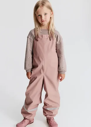 Дощовик дитячий h&m напівкомбінезон рожевий 110-116 см