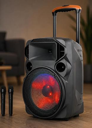 Портативна колонка su-kam su 612 / bluetooth колонка з 2 мікрофонами / автономна акустична караоке-колонка