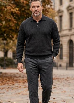 Свитер джемпер мужской черный hans weberr шерсть размер l - xl