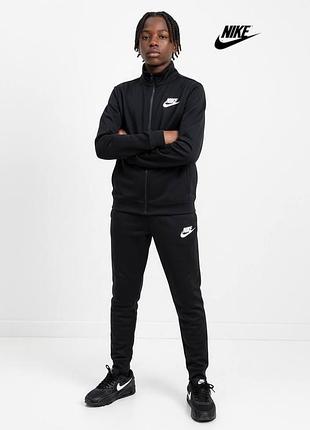 Оригинальный подростковый спортивный костюм nike на рост 147 158 см черный на мальчика подростка чёрный найк детский pro a1