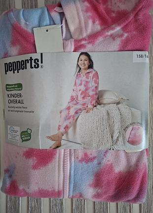 Новый мягкий флисовый кигуруми (комбинезон-пижама) pepperts! для девочки в стиле тай-дай (tie-dye).