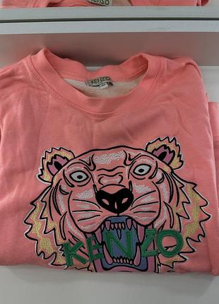 Світшот для дівчаток або жінок з розміром xs-s kenzo kids рожевий з вишивкою tiger head