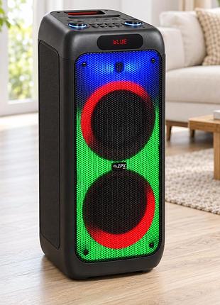 Портативна акумуляторна led колонка zpx zx-7785 + бездротовий мікрофон 800вт