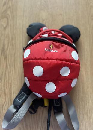 Рюкзак дитячий для дівчаток littlelife minnie mouse червоний у горох