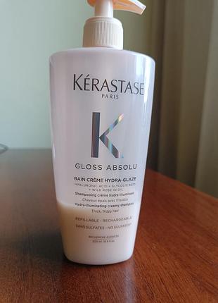 Kerastase gloss absolu bain creme hydra-glaze зволожувальний кремовий шампунь-ванна для блиску товстого, неслухняного волосся