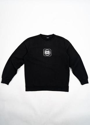 Кофта світшот чоловічий stussy centr logo чорний