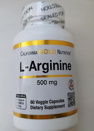 Біологічно активні речовини california gold nutrition l-arginine 500 мг 60 капсул