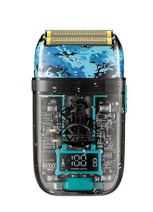 Электробритва vgr v-352 шейвер, двойное лезвие, ipx5, led display