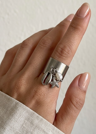 Кольцо с подвесками нержавеющая сталь stainless steel