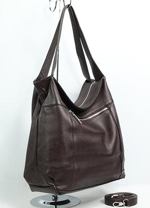 Сумка женская кожаная polina & eiterou c1199h coffee