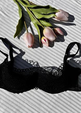 Бюстгальтер жіночий intimissimi ❤️балконет атлас з вишивкою, чорний