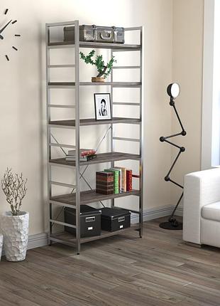 Стеллаж офисный l-190 new loft design дуб палена 1950х800х350, металлический каркас, лдсп