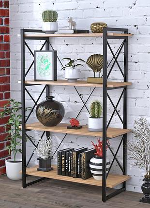 Стеллаж loft design скиф-4-920 дуб крафт золотой, 140x92x40 см