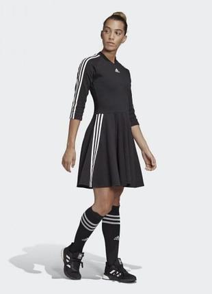 Бомбеза 🖤🩶 s сукня міді жіноча adidas чорна зі смугами