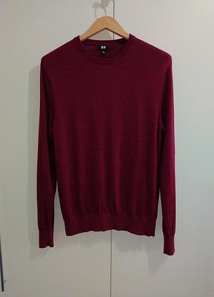 Джемпер uniqlo шерсть бордовая кофта autograph woolovers stradivarius