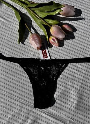 Трусики жіночі yamamay стринги чорні мереживні❤️