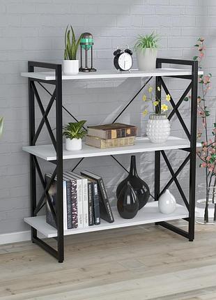 Стелаж loft design скиф-3-920 білий, 920x1000x400 мм, 3 полиці, металевий каркас