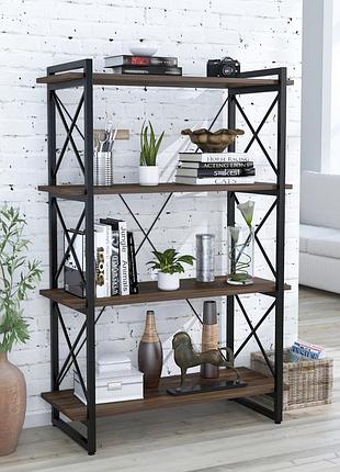 Стелаж лофт скиф-4-920 loft design орех модена, 4 полиці, 1400x920x400 мм, металевий каркас