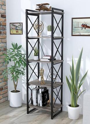 Стеллаж лофт скиф-5-550 loft design дуб палена, 5 полок, 179.4 см, металлический каркас