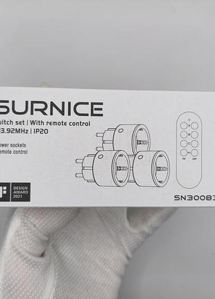 Радіорозетки з пультом дк surnice sn30083 2300w комплект 3 шт