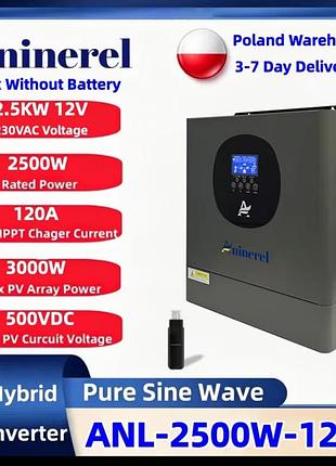 Інвертор aninerel 2.5 квт 12в гібридний