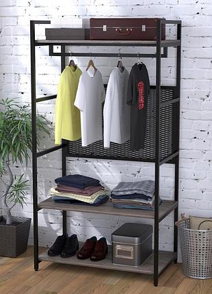 Стеллаж для одежды loft design lv-100, дуб палена, 1004x1920x550 мм, металлический каркас, полки дсп