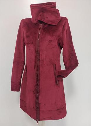 Батник теплая удлиненная кофта велюр на флисе s/m ог 100-104 см уценка