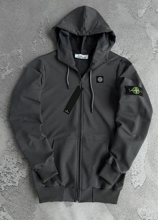 Соп худи stone island темно серое (графит) с патчем кофта-тон айленд демисезон s / m / l / xl / xxl