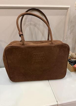 Сумка жіноча miu miu коричнева замшева