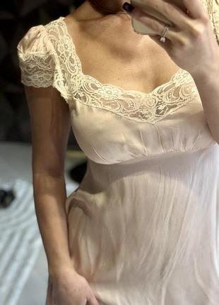 Коротка жіноча сукня-комбінація topshop персикового кольору, розмір xs-s 🍑