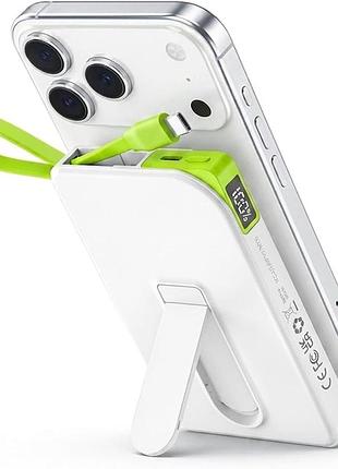 Повербанк ntaanoo mp51 10000 мач 3-в-1 magsafe, беспроводная зарядка, usb-c, подставка