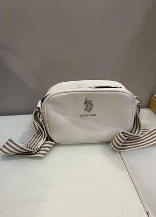 Сумка жіноча u.s. polo assn. біла повсякденна