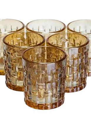Набор рюмок для крепких напитков shot glass 6 штук по 75 мл коричневый hp-17-37