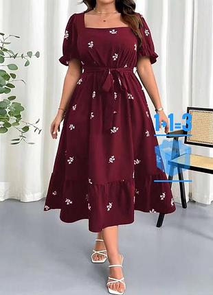 🥰довга сукня в квітковий принт з поясом shein 3xl