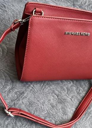 Сумка для жінок michael kors червона, маленька, зі штучної шкіри