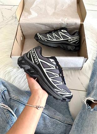 Salomon xt-6 grey soft ground black gore-tex