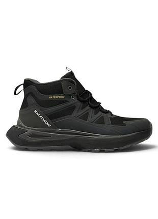 Мужские кроссовки salomon outpulse mid waterproof black grey / smb+ 🔗