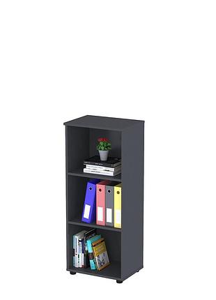 Стеллаж nt3-50 антрацит лдсп 3 секции офисный для документов и книг, регулируемые ножки