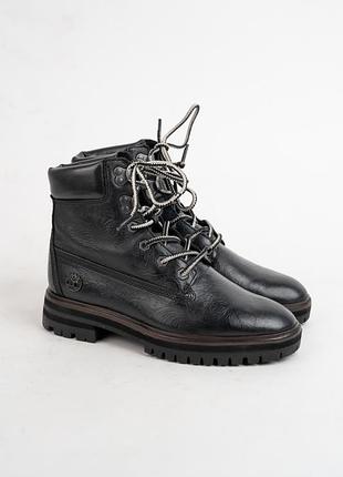 Ботинки черевики жіночі шкіряні timberland чорні розмір 38
